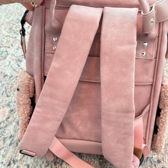 Cabaia Pink Suede Adventurer Travel Backpack W/ Extra Pockets - Picture 5 of 5